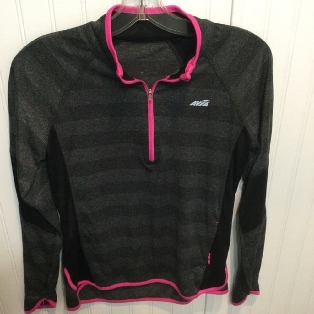 Avia Black & Gray Athletic Slip Over Top Pink Trim Size Small